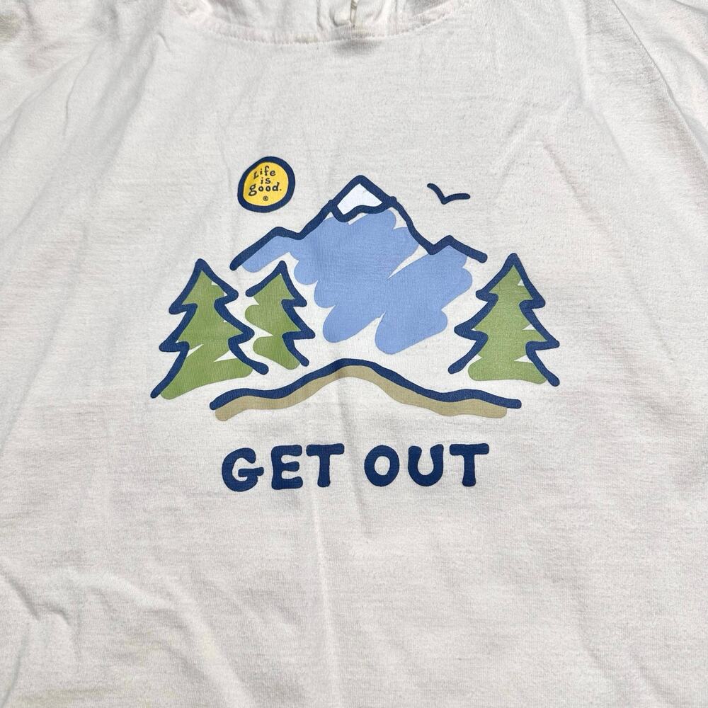 Life Is Good | “Get Out” Putty Shade Outdoor Lightweight Cotton Hoodie | Large - Picture 12 of 13